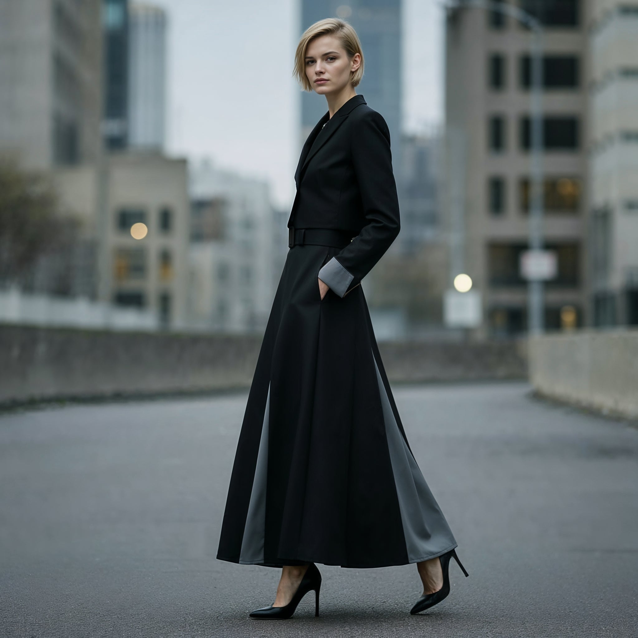 Maxi Skirt - Black and Gray