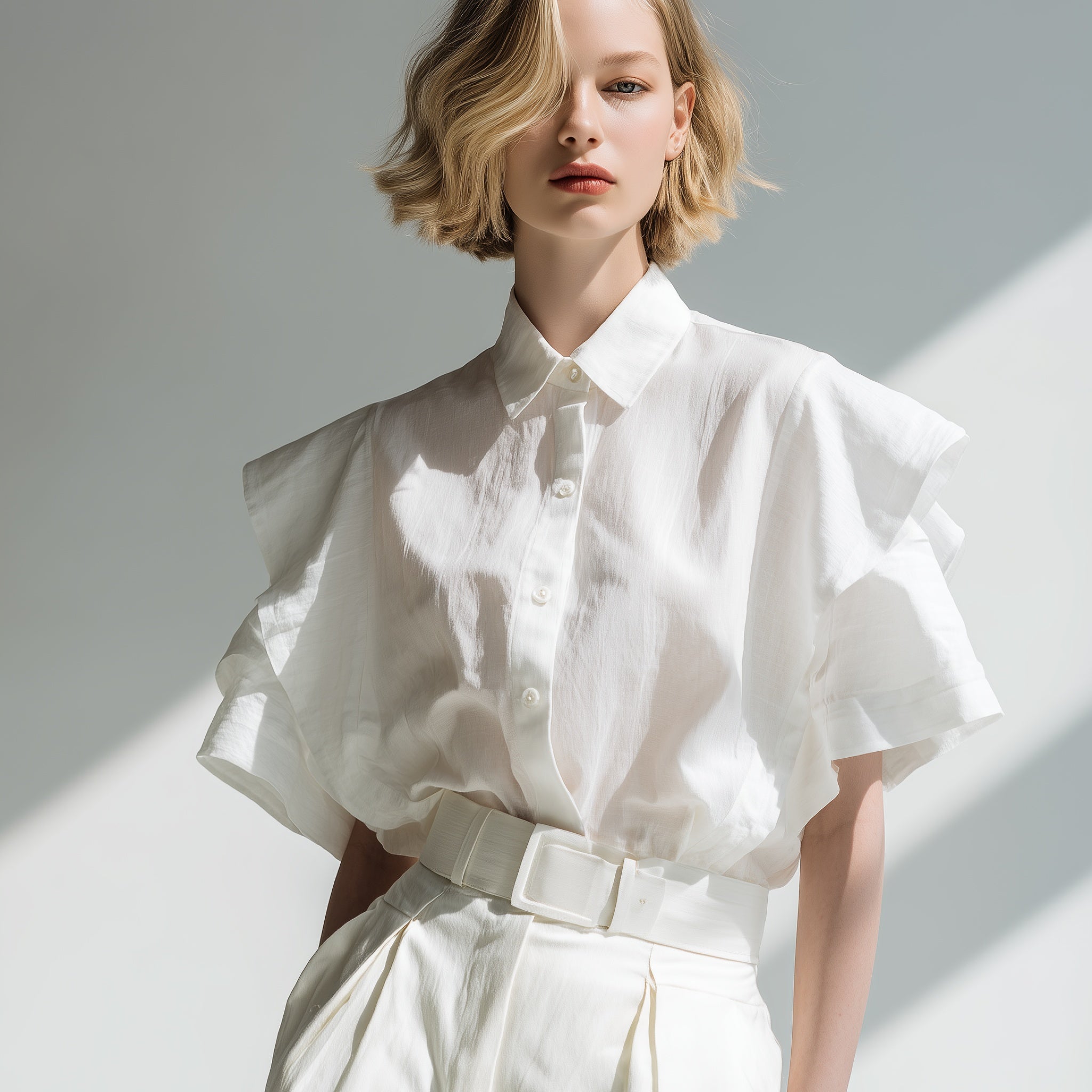 White Cotton Batiste Blouse